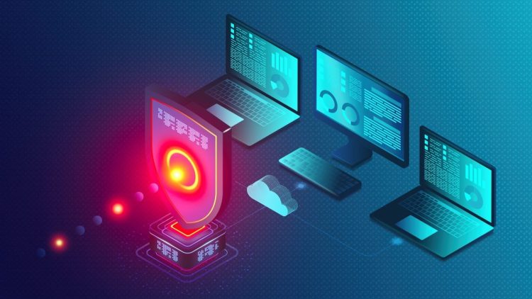 Endpoint Security Platform - Cloud-based Endpoint Protection Concept - Innovative Cybersecurity Solutions - 3D Illustration