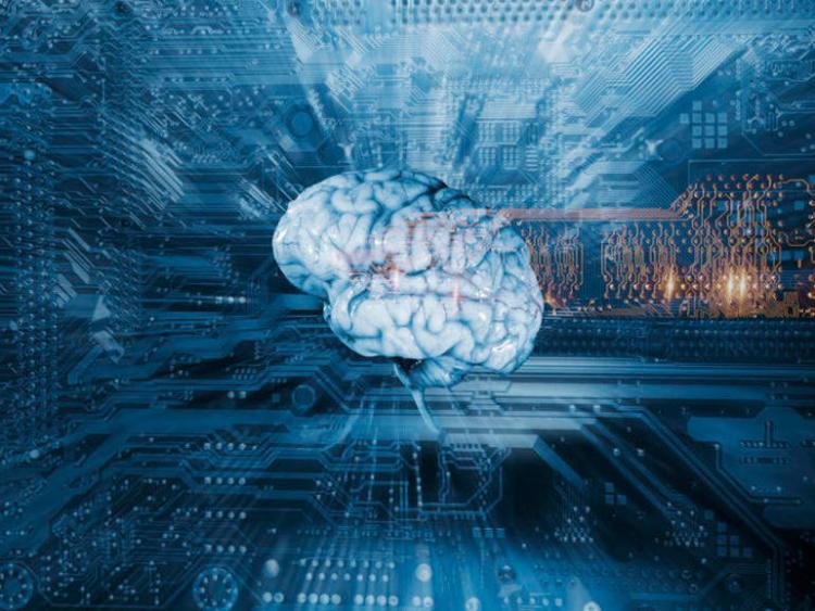 brain with digital waves - ai governance digital rendering